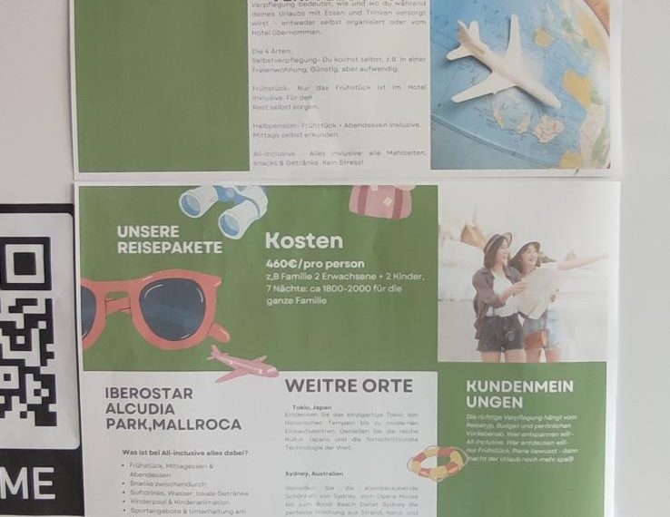 Gallery Walk zur Reiseplanung im Modul Tourismus 